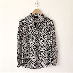 NWT The Kooples Sport Silk Navy Daisy Print Shirt XS